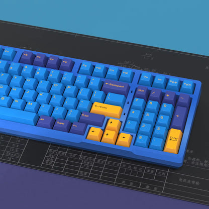 176 Keys/Set Cherry Profile PBT GMK Nautilus Keycaps Double Shot Blue for Mechanical Keyboard Keycap Custom ISO Keys 7U