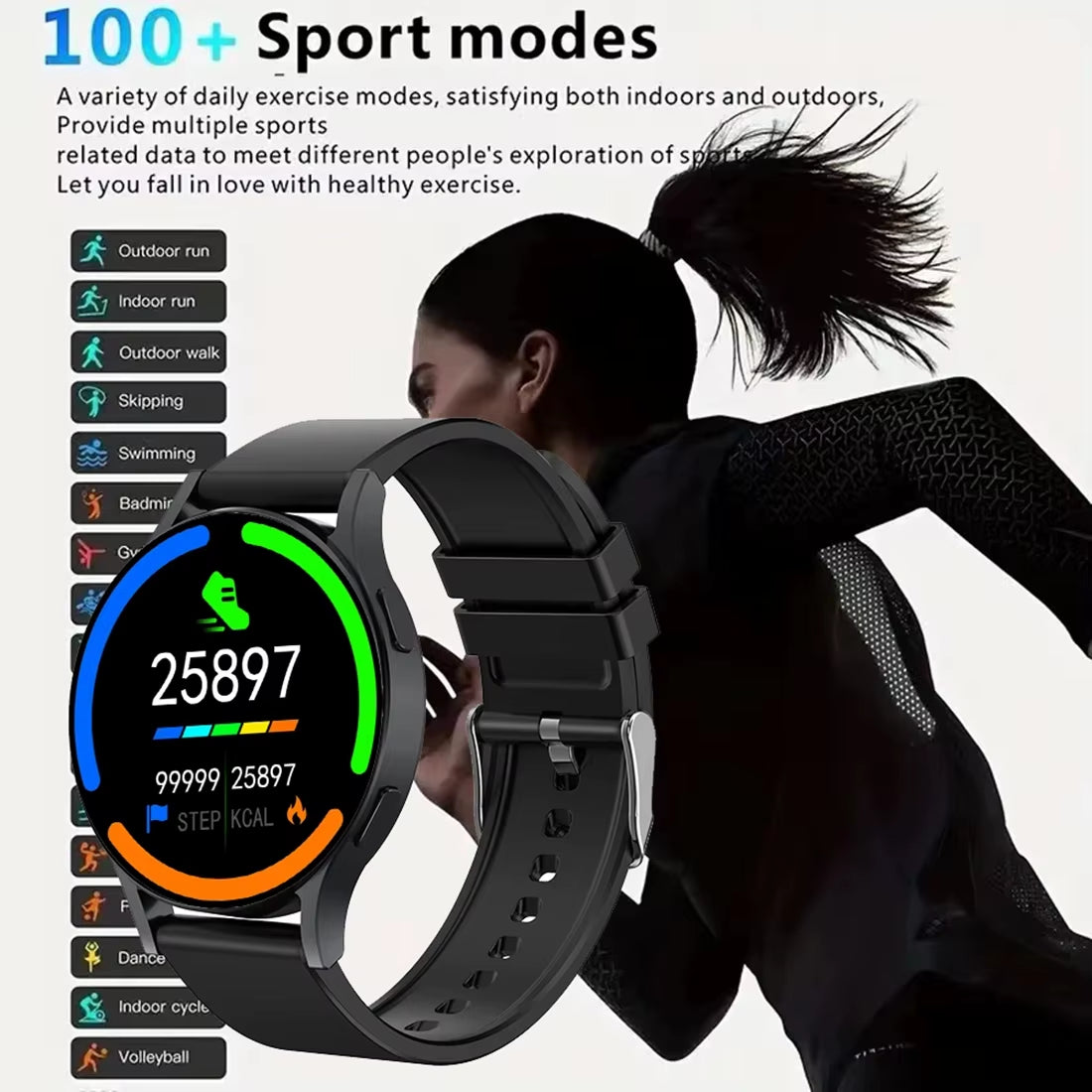 For Samsung Galaxy Watch Gt1 New Sports Smart Watch Men Amoled Always Display Blood Oxygen Monitor Clock BT Talk Smart Watches